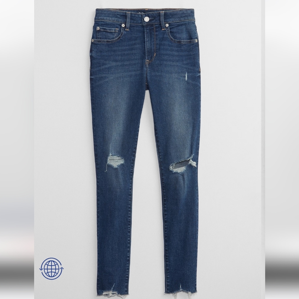GAP DENIM Mid Rise Destructed Universal LeggingJeans with Washwell Size 10/30